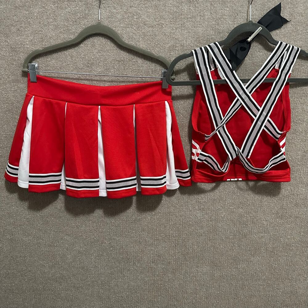 Dolls Kill Trickz N' Treatz Satan Cheerleader Costume Set Red Devils Pentagram M - Picture 2 of 7